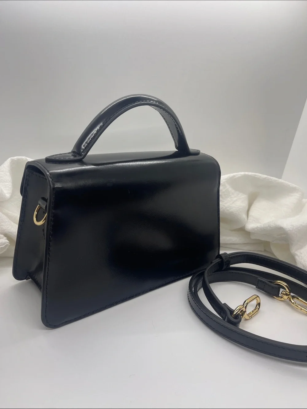NEW W/ Tag J.crew Gracie top - handle black bag all Leather crossbody Style BT78